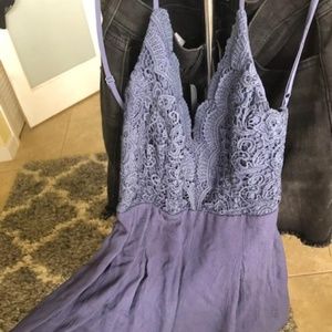 LuLu's Dressy Criss Cross Open Back Purple Romper